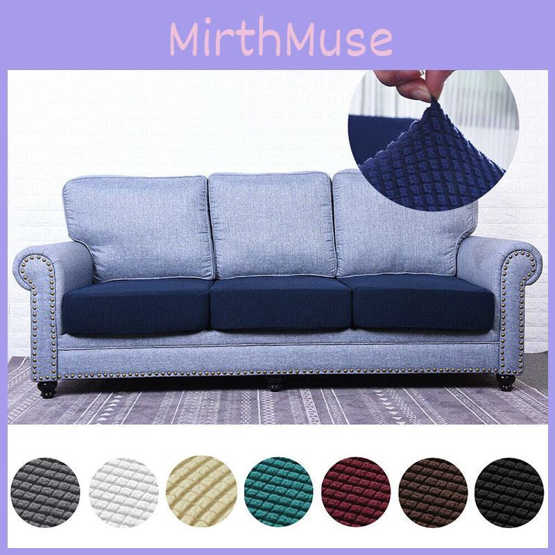 Stretchy Couch Seat Cushion Cover Soft Hand-feeling Easy To Fit Furniture Protector