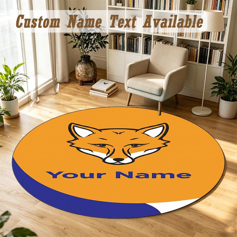 Round Rug Custom NameLeicester City Pattern Non Slip Carpet Home Floor Decor