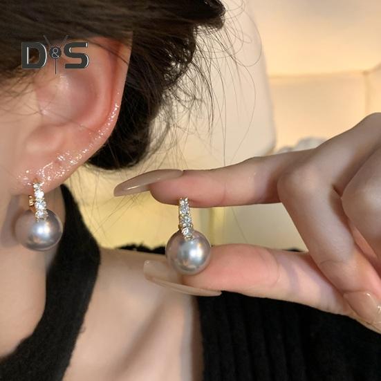 

1 пара женских сережек со стразами и искусственным жемчугом, короткие серьги, винтажные полированные, для выпускного вечера, коктейльной вечеринки, украшения для ушей, подарок на день рождения для леди золотистый