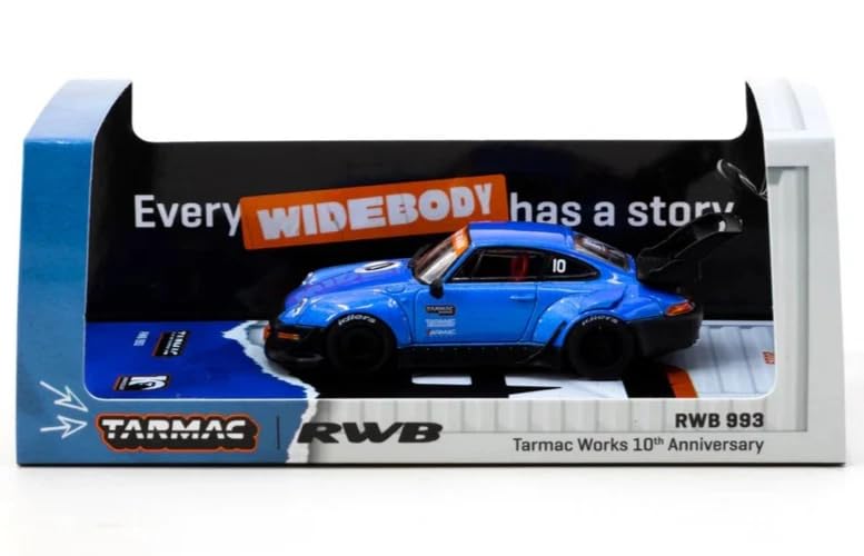 Tarmac Works Porsche 911 993 RWB Tarmac Works 10th Anniversary Diecast Miniature Car 1/64 Blue/Black [Used]