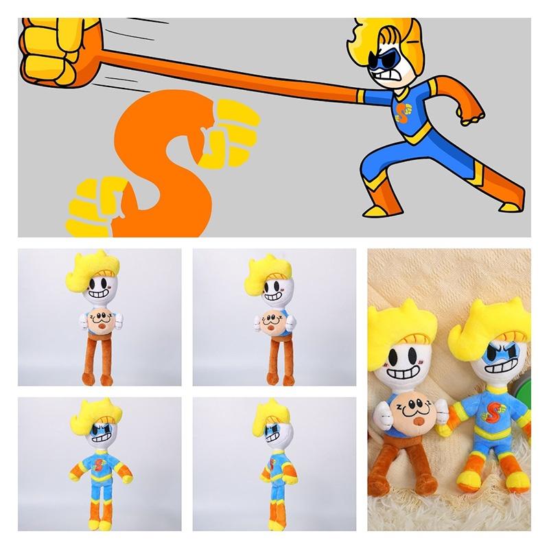 Peluche Supereroe Bryson And Ham Giocattolo di Peluche con Opzioni di Colore Marrone e Blu