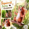 Outdoor Hanging Squirrel Swing Figurine Resin Garden Ornament with Rope Suspension for Patio Yard Deck Decoration Indoor Outdoor Use