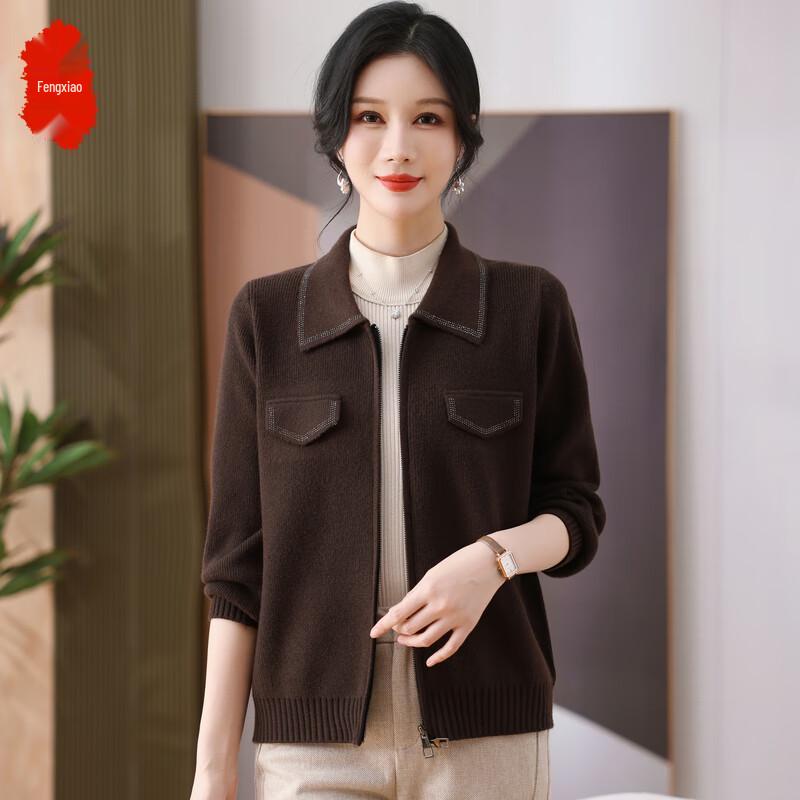 

Mid-Aged Women s Stylish Knit Cardigan Jacket 2XL