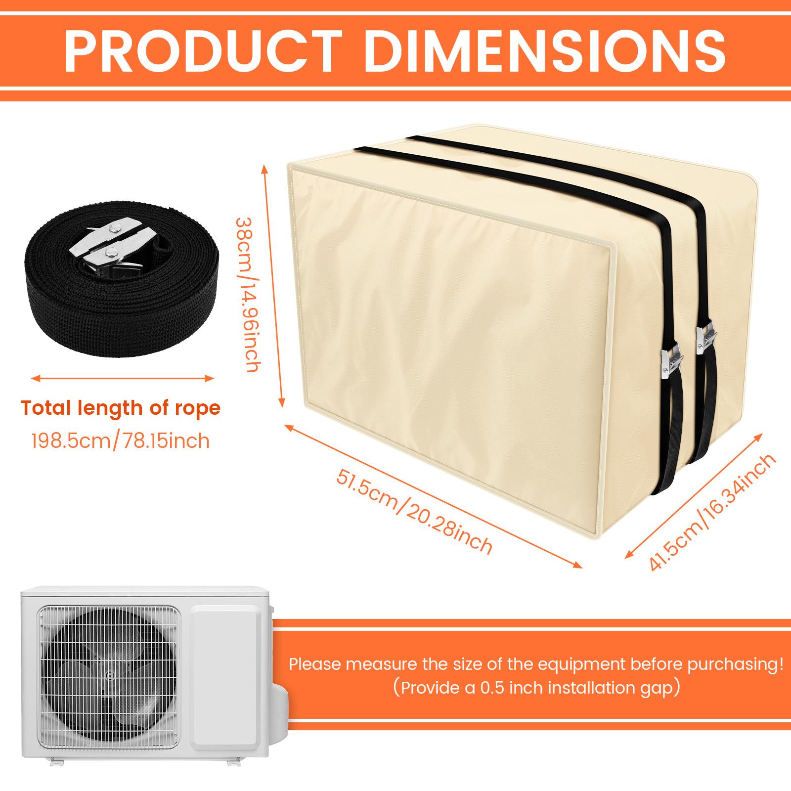 Air Conditioner Cover 3 Layer Window AC Protection Cover Waterproof Windproof Black Window AC Cover for Winter Outdoor Protector