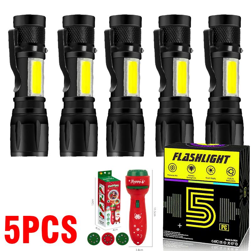 LED Strong Light Flashlight Rechargeable Multi Functional for Long Range Portable Outdoor Home Mini Flashlight Cap Clip Light