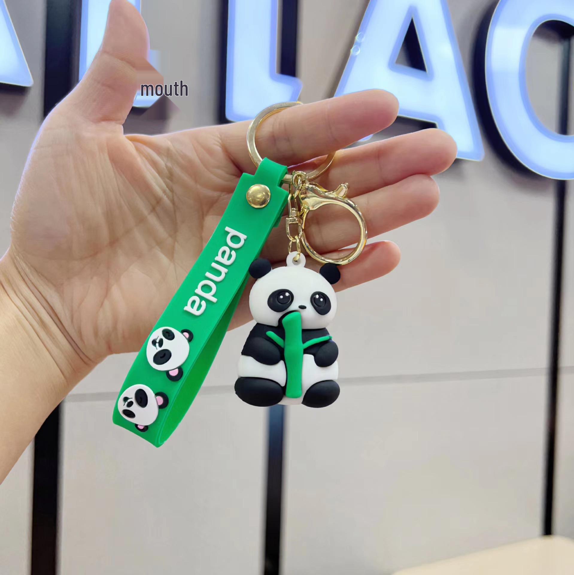 Мультяшная панда бамбук брелок подвеска: ПВХ Брелок и Брелок для Автомобильной Сумки