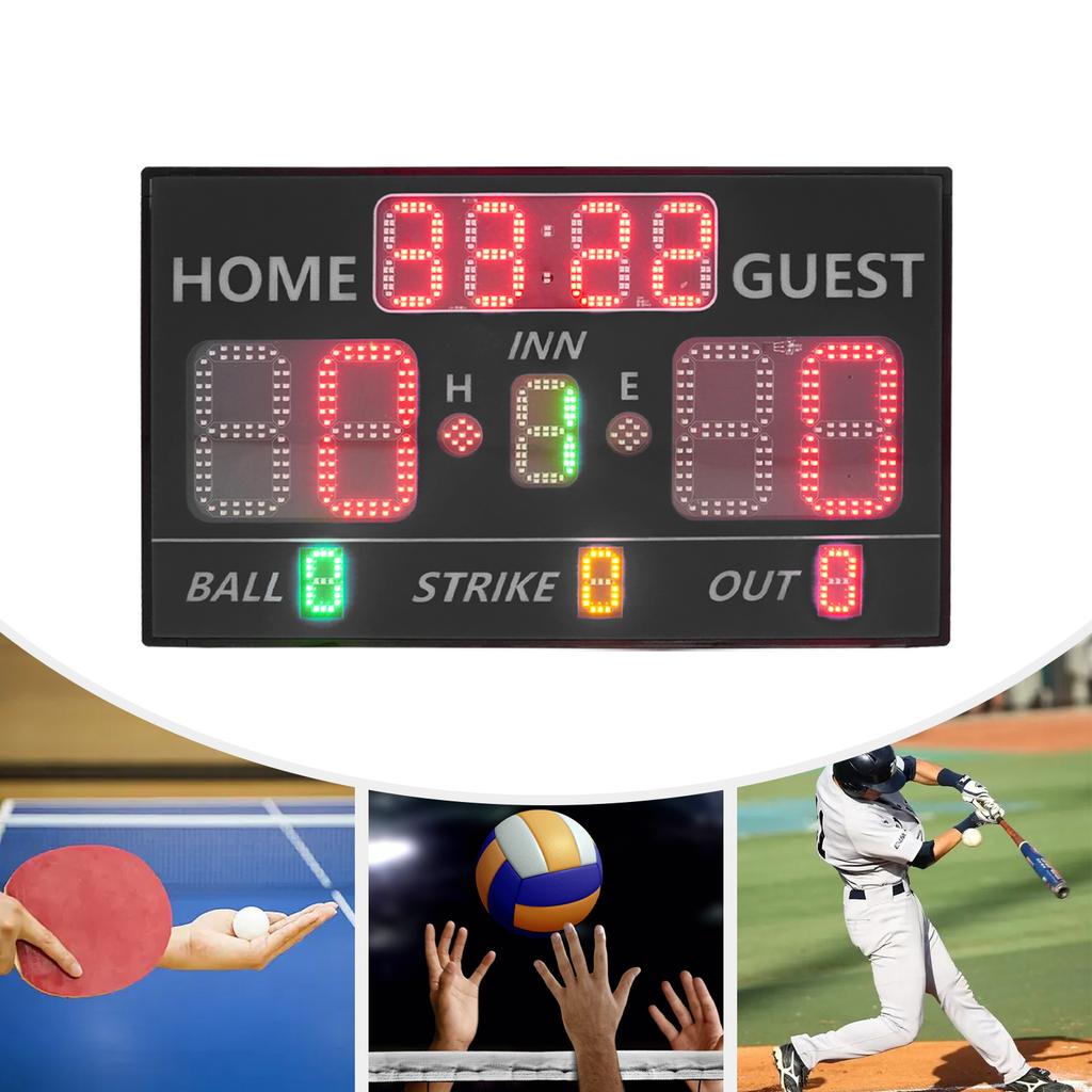 ABS LED Scoreboard,Blue/Black Tabletop Scoreboard Corded Electric for Baseball Games