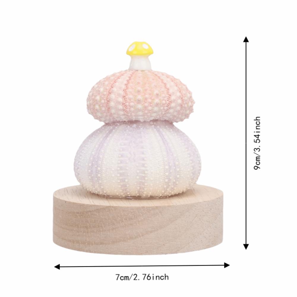 Warm White Light Table Night Light Mushroom Shell Night Lamp Cozy Night Light  Bedside