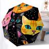 1pc Colorful Cats Automatic Folding Umbrella Durable Iron Frame,All Seasons Home Travel Outdoor Multifunctional Umbrella yy251115054