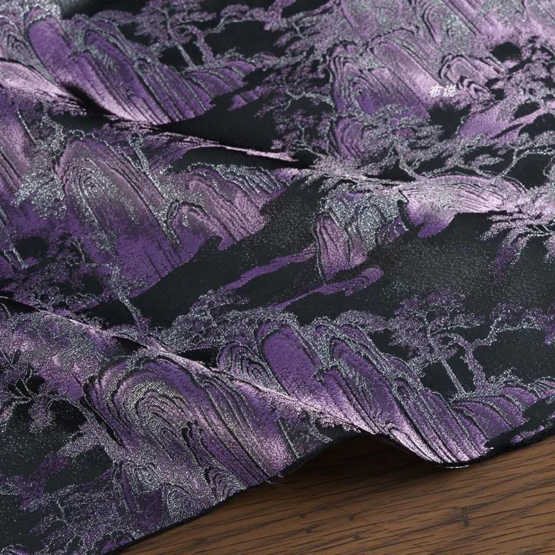 

Ретро Ханьфу Жаккардовая Ткань с Узором Брокад Китайский Пальто Жилет Сверкающая Гибкая Ткань для DIY Шитья Одежды Швейные Ткани 100x150cm фиолетовый
