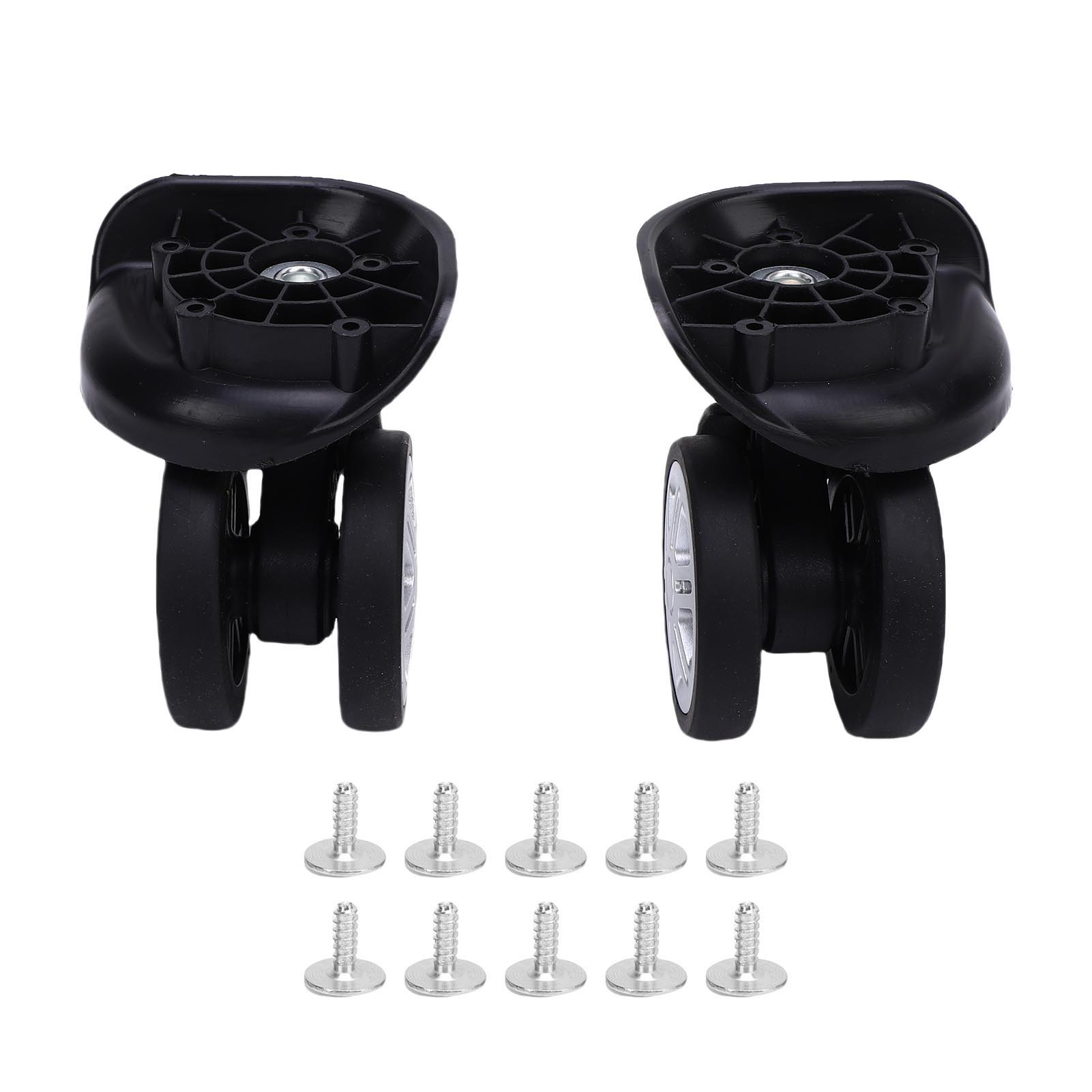 Igeteck Black 2Pcs Luggage Suitcase Wheels Universal Rotation Quiet Double Row Casters For Spare Parts
