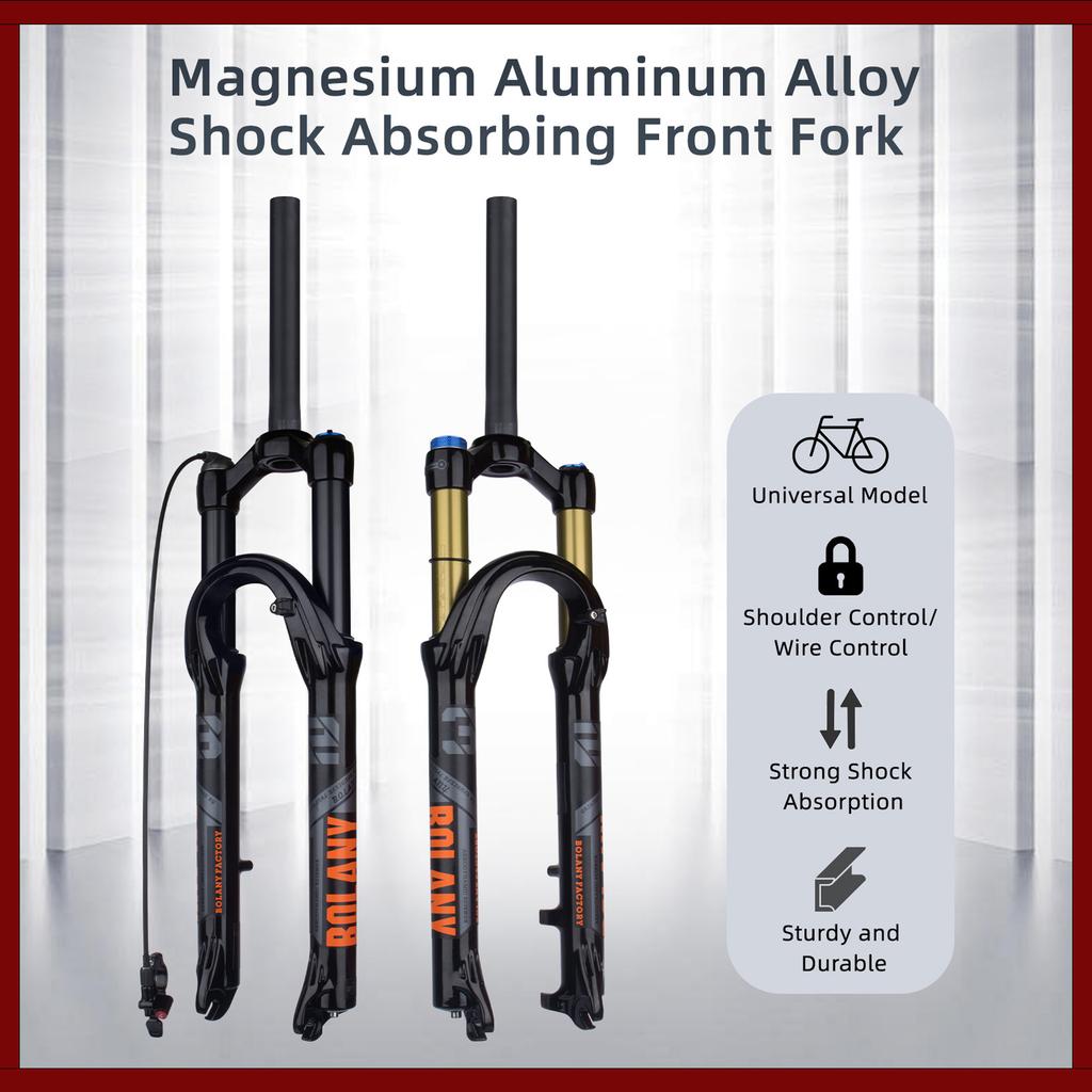 Professional Air Pressure Front Fork Made of Aluminum Magnesium Alloy for 29 Inch Bikes with Shoulder Control Wire Control Lock