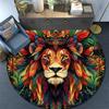 Royal Lion Round Area Rug,Carpet Rug for Living Room Bedroom Sofa Playroom Decor,Non-slip Floor Mat