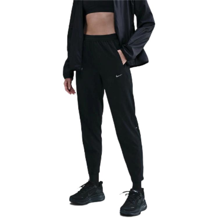 Nike Calças Esportivas de Tricô Cor Sólida com Bolso Lateral Elástico Dri-Fit Feminino bottoms HV5765-010
