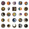 50 Black Art Moon And Sun Stickers Mobile Phone Computer Helmet Stickers