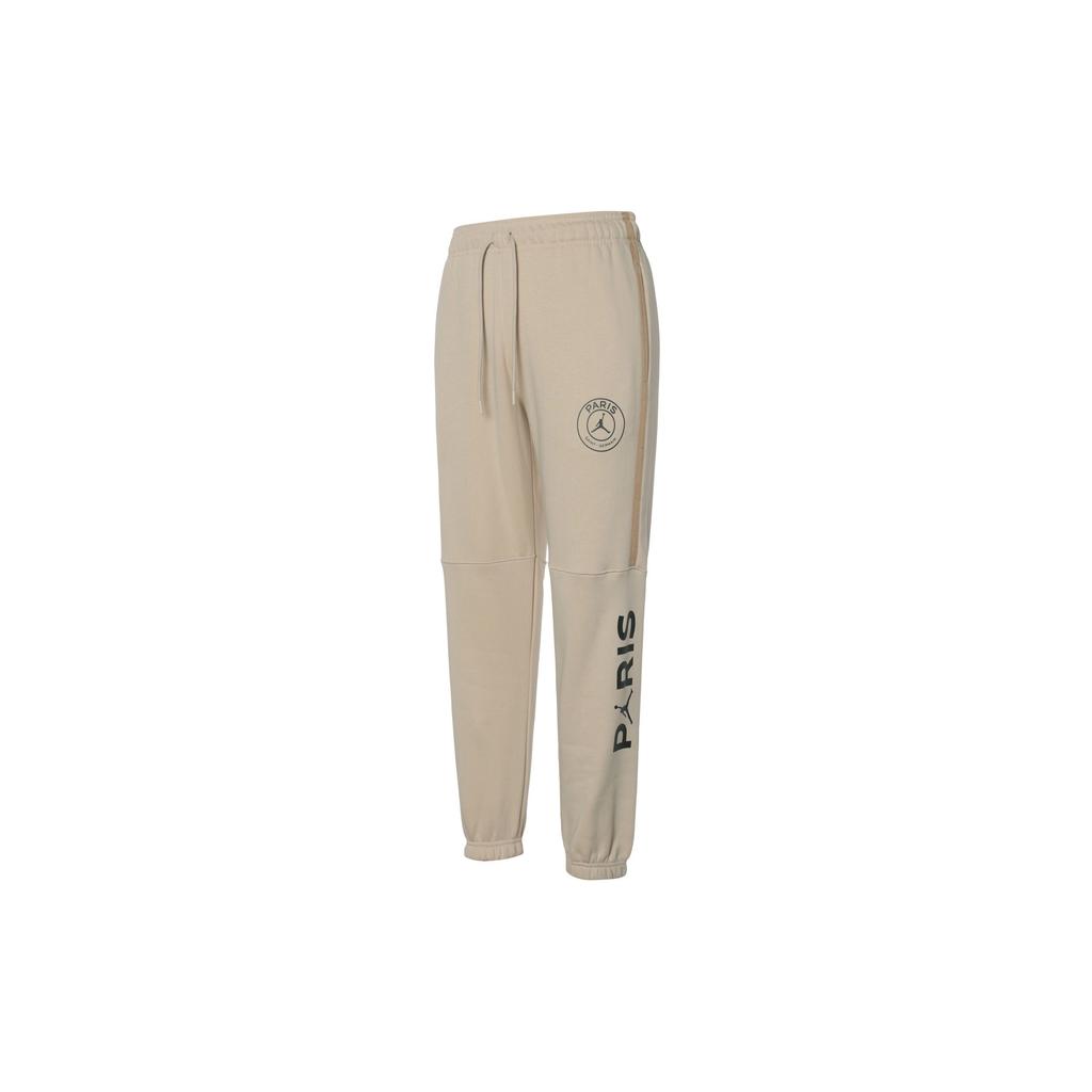 Jordan X PSG Brooklyn SS24 Paris Saint-Germain Alphabet Drawstring Casual Joggers With Fleece Lining Women Bottoms Khaki FN5179-126