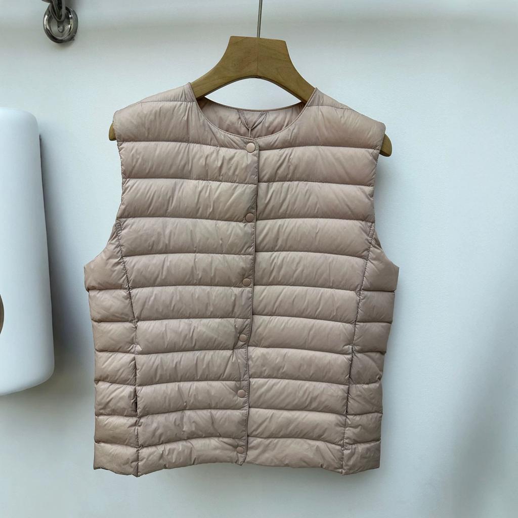 White duck down Pinghu light down jacket, vest liner, round neck V-neck variable thermal vest, vest, free storage bag.