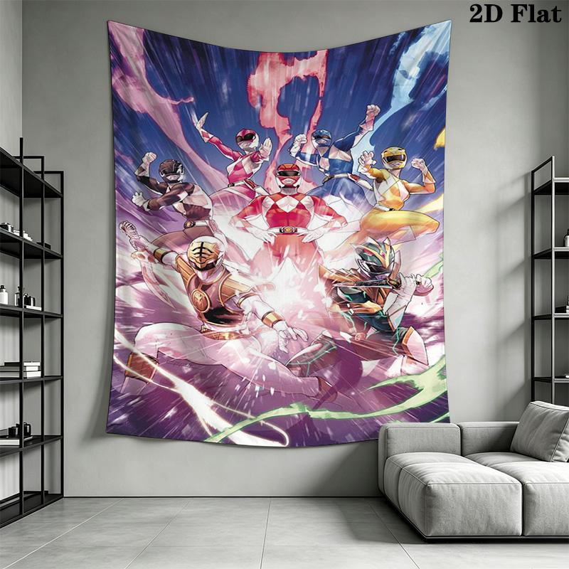 Power Rangers Galactic Heroes Unite Tapestry Wallmounted Fashion Print Wall Covering Decoration Soft Homestay Soft Decoration Tapestry