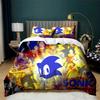 Movie Cartoon Sonic Duvet Cover Set 3 Pieces Bedding Set for Kids Soft Comfortable Quilt Cover with Pillowshams