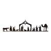 Christmas Nativity Metal Set Catholic Gifts Collection Small Figurines Metal Nativity Set for TV Shelf Chapel Home Table Office