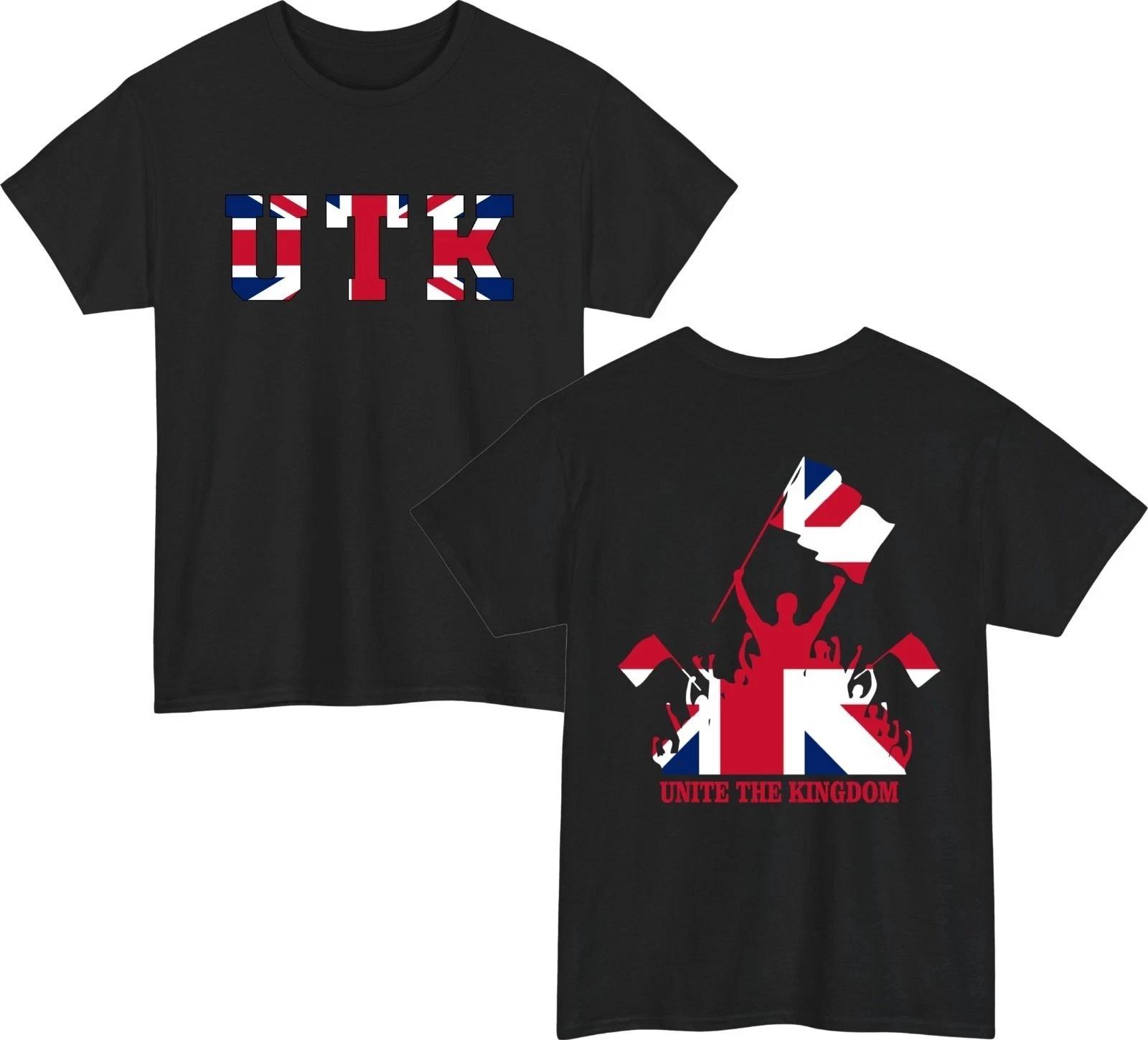 UTK Unite The Kingdom T-Shirt British Flag Union Jack Double Sided Fan Tee 2XL