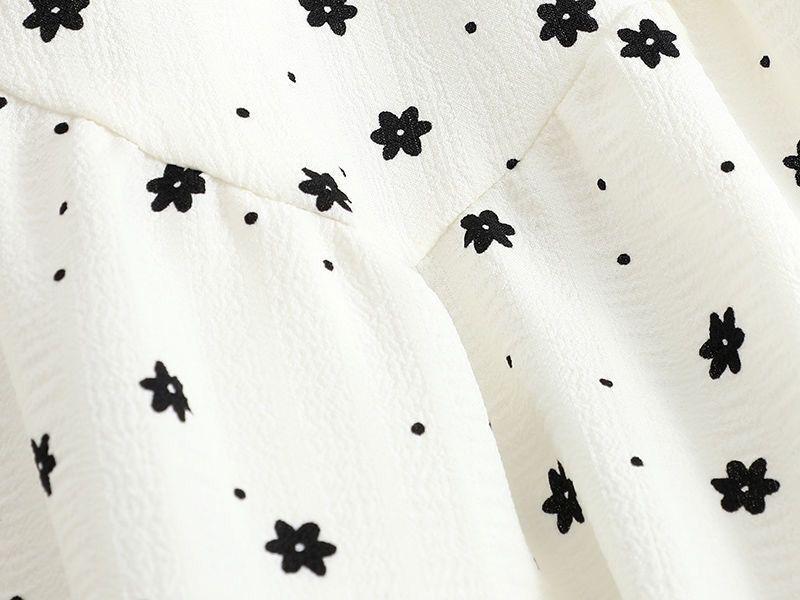 Plus Size Floral Polka Dot Midi Dress - Women's Summer A-Line Skirt