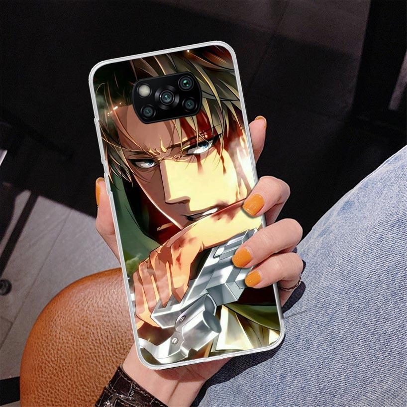 Levi Attack Phone Case For Xiaomi Poco X7 X6 X5 Pro F7 Ultra Redmi 15C 15 13C 13 12C 12 10 10A 10C 9 9A 9C 9T Cover Poco X7 X6 X