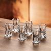 6pcs Sets Exquisite Wine Glasses Creative Baijiu Cup Iceberg Bottom Wine Glass Shot Glass Bar Transparent Liquor Cup Drinkware