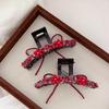 1Pcs Simple Red Flower Gripper Advanced Shark Clip 2026 New Large Hairpin Atmosphere Hair Accessories