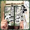 Fashion Design Cute Phone Case For Tecno Camon17P Phone Holder Cartoon Back Cover Shockproof Panda Silicone Ring Lanyard