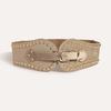 Adjustable Suede Rivet Belt PU Leather Elastic Cummerbunds Elegant Waist Seal  Skirt Accessories