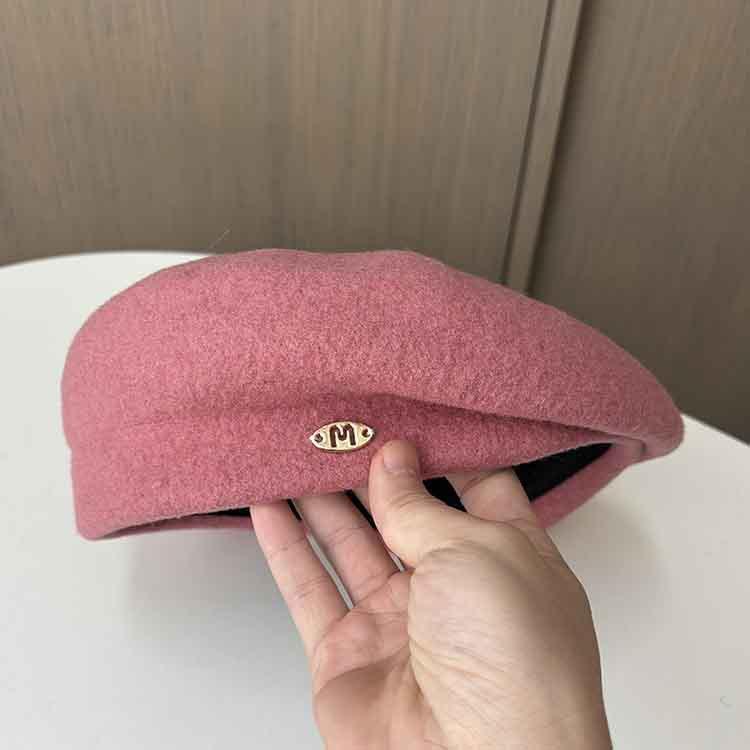 Xiaoxiangfeng White Beret Lady Autumn And Winter Face Small Painter Temperament Woolen Bud Hat