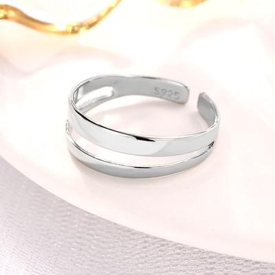 Korean Version of Korean Fashion Temperament Two-line Ring Women's Design Sense Niche Simple Cold Wind Jewelry