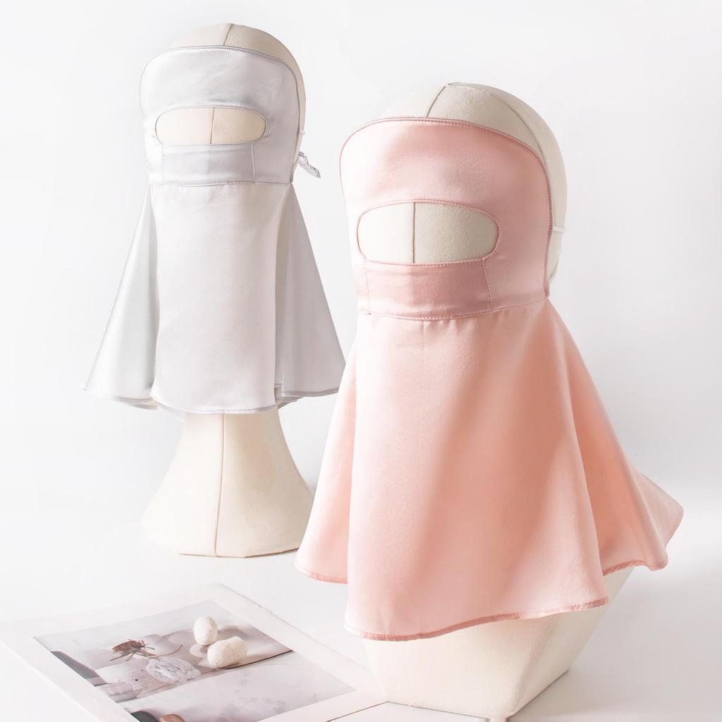 2025 Silk Facekini: Full Face & Neck UV Protection Mulberry Silk Mask