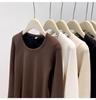 Women's European Style Velvet-Lined Long Sleeve Slimming T-Shirt for Autumn/Winter