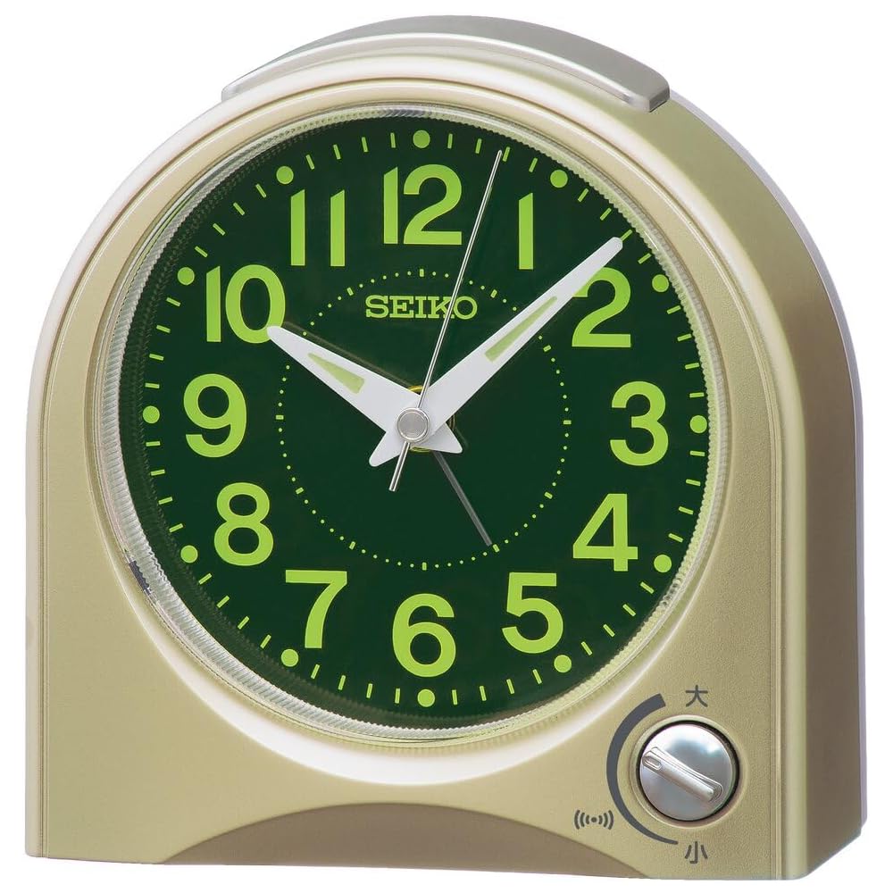 Seiko Clock Alarm Clock, Table Clock, Analog, Light Gold Pearl Finish, 115 x 115 x 55 mm, KR520G