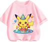 Everyday Casual Short Sleeve T Shirt Pikachu Trendy Cartoon Print Lightweight Outdoor Wear Children 3 To 14 Years Old