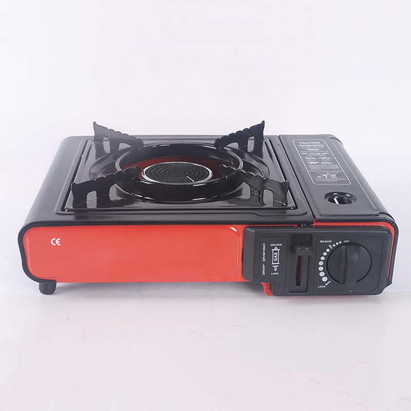 

Ветрозащитная портативная газовая плита для кемпинга и посуды красный/чёрный