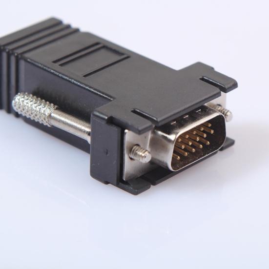 VGA Extender Stecker CAT5 CAT6 RJ45 zu LAN Buchse Netzwerkkabel Adapter Kit