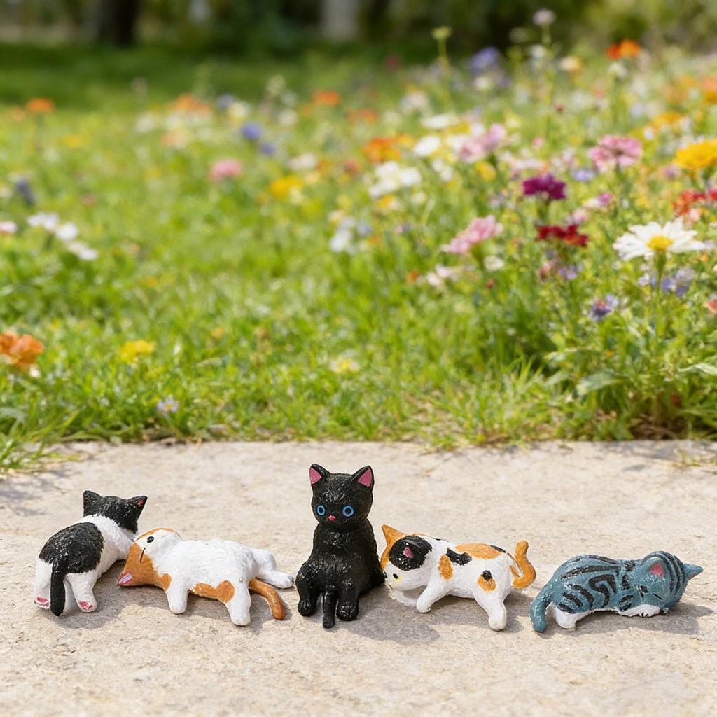 5-Pack Cute Healing Cat Monitor Decoration - Kawaii Screen Edge Sitter Figurines for Office Desk, Anti-Loneliness Companion