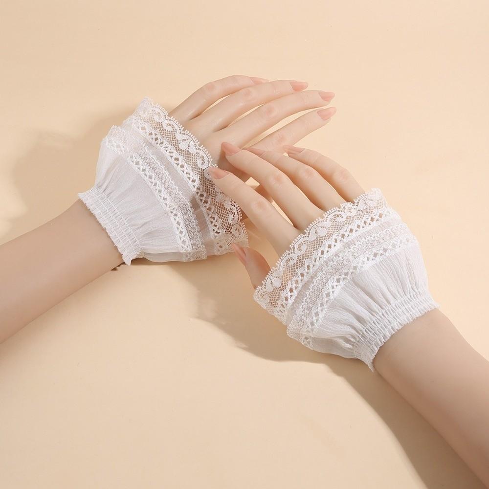Detachable Fake Cuff Multilayer Ruffle Lace Cuff False Sleeve Cuffs  Women's Clothing Accessories