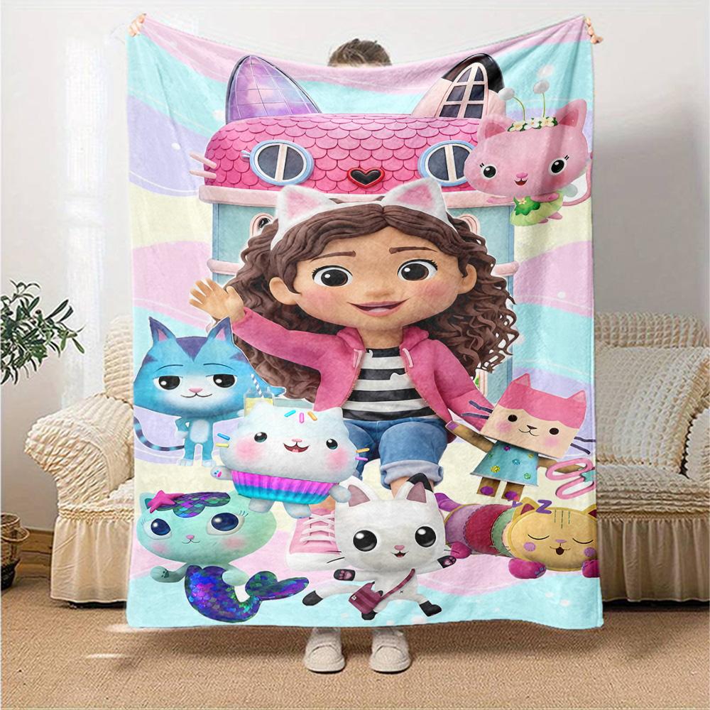 Gabby's Dollhouse Blanket Ultra-Soft Perfect for Office Chair Seaside Office Four Seasons Universal Playful Design Gift for Travel Home Birthdays