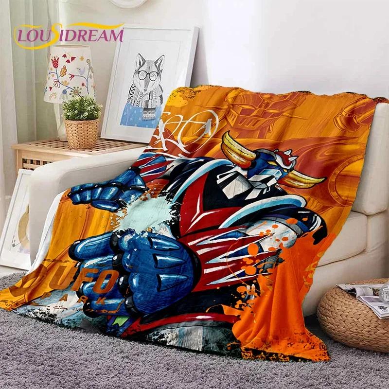 Cartoon UFO Robot Grendizer Anime Soft Flannel Blanket for Beds Bedroom Sofa Picnic,Throw Blanket for Cover Outdoor Leisure Gift