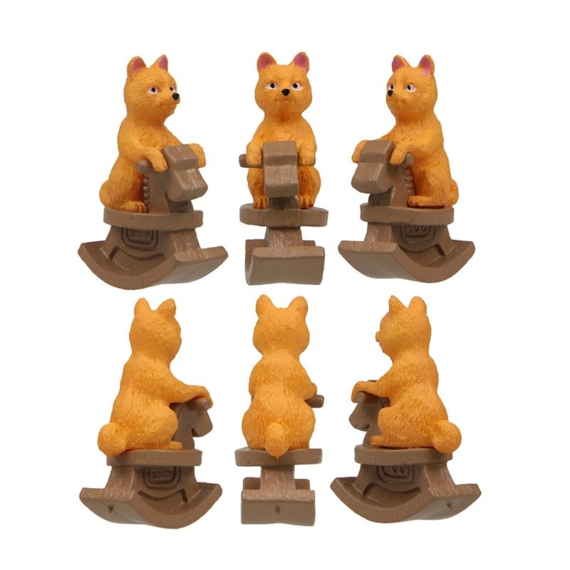 Lovely Double Dog Design PVC Sculpture Vehicle Dashboard Decoration Home Office Display Ornament