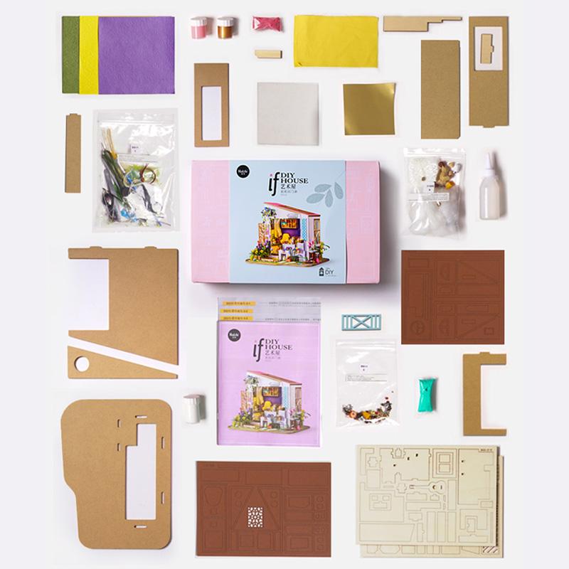 Robotime DIY Wooden Miniature Dollhouse 1:24 Handmade Doll House Model Building Kits Toys For Children Adult Drop Shipping