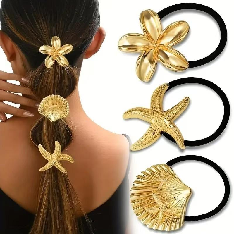 Mode Punk Geometrische Metall Haarspangen Elastische Haargummis Haarseil Stirnbänder Für Damen Mädchen Haarschmuck Geschenke