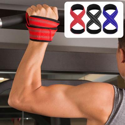 1 Pair Figure 8 Lifting Strap Men Women Anti-Slip Padded Weightlifting Grip Band Bodybuilding Powerlifting Strength Training Home Gym Deadlifts