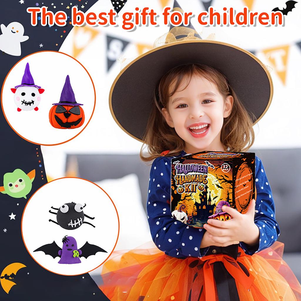 Halloween Diy Handmade Clay Children'S Holiday Clay Crafts Mini Pumpkin Head Decoration Gift
