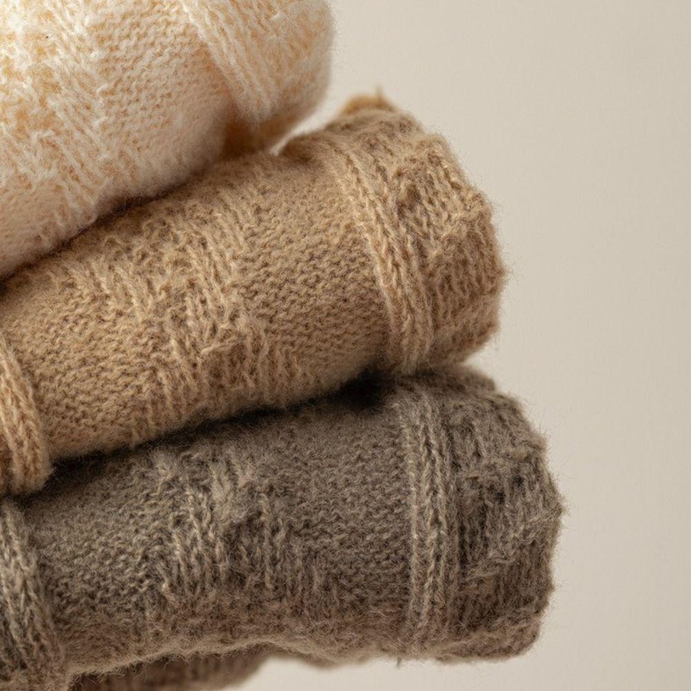 Knitting Lolitas Knitted Socks Cute Sweet Long Stockings Solid Color Leg Warmers  Women Girls
