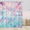 Mermaid Scale Shower Curtain Cartoon Mermaids Kids Bathroom Decoration Sparkling (No Sequin) Polyester Bath Curtain With Hooks